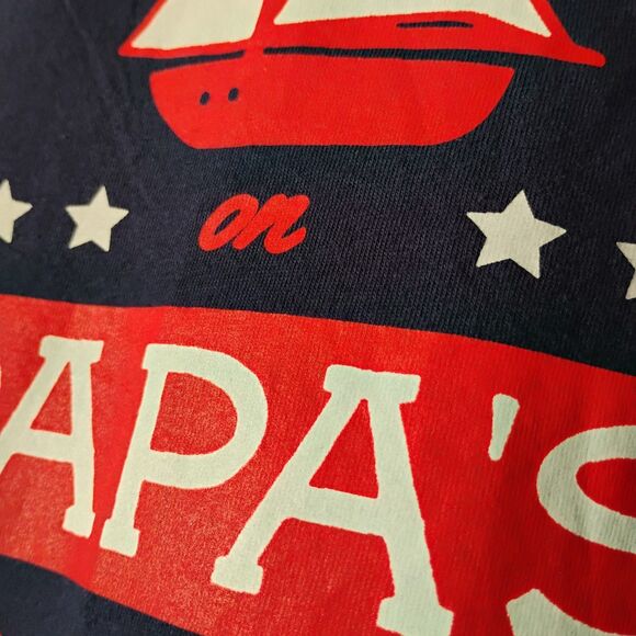 Papa's Boat Tank Dress Life Is Better On Navy Nautical Boating Lake Ocean Kids M - Picture 6 of 10